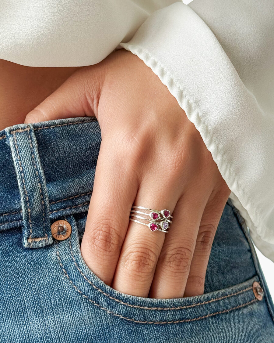 Anillo corazón lila - Image 4