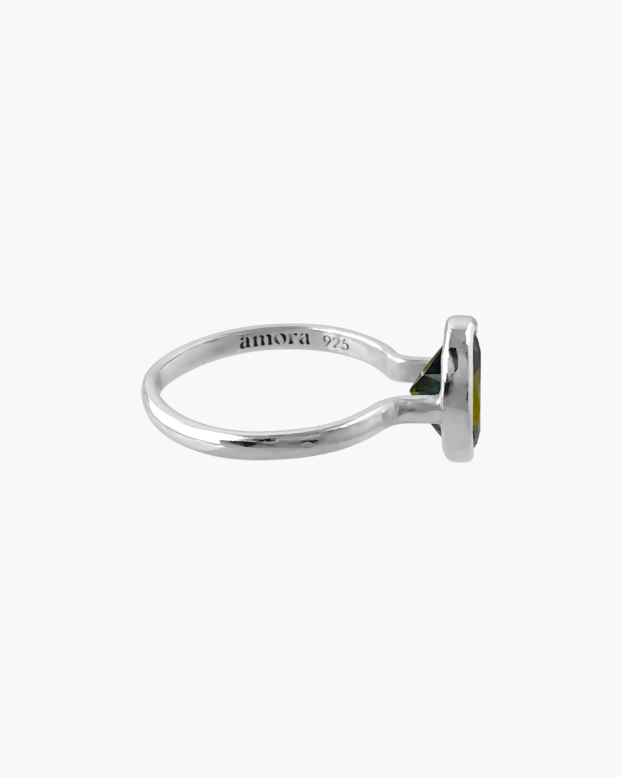 Anillo oval verde oliva - Image 3