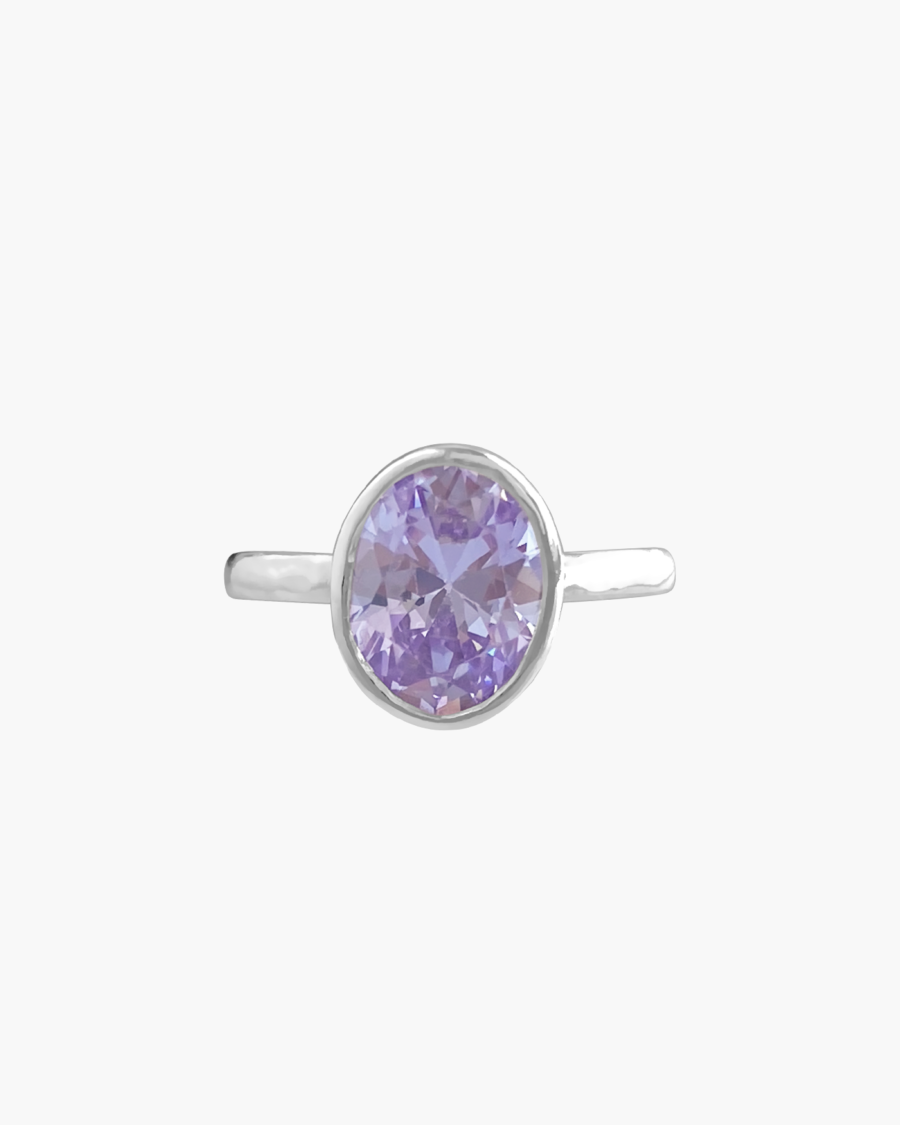 Anillo oval lila