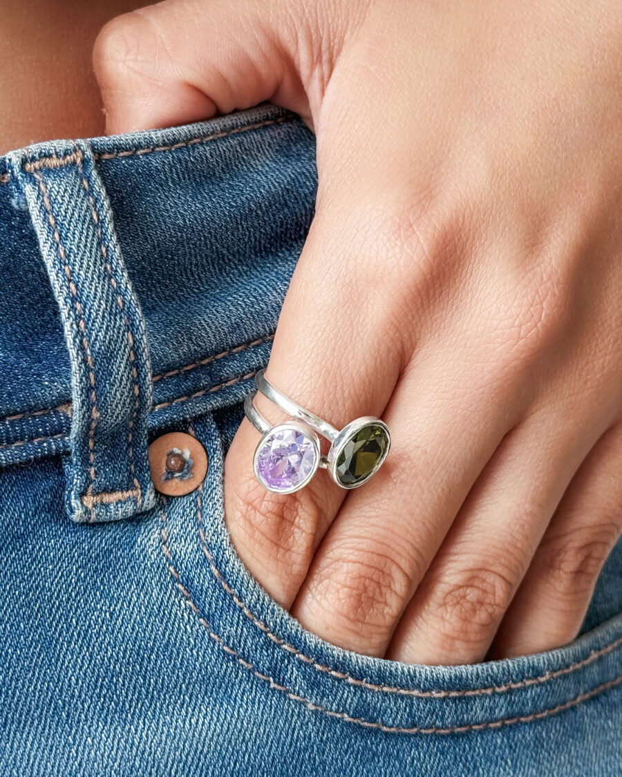 Anillo oval lila - Image 4