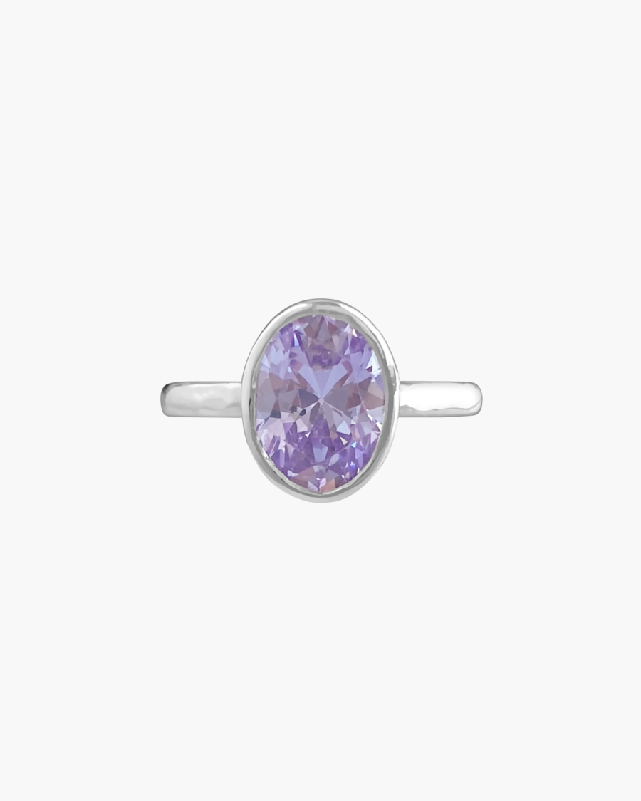 Anillo oval lila