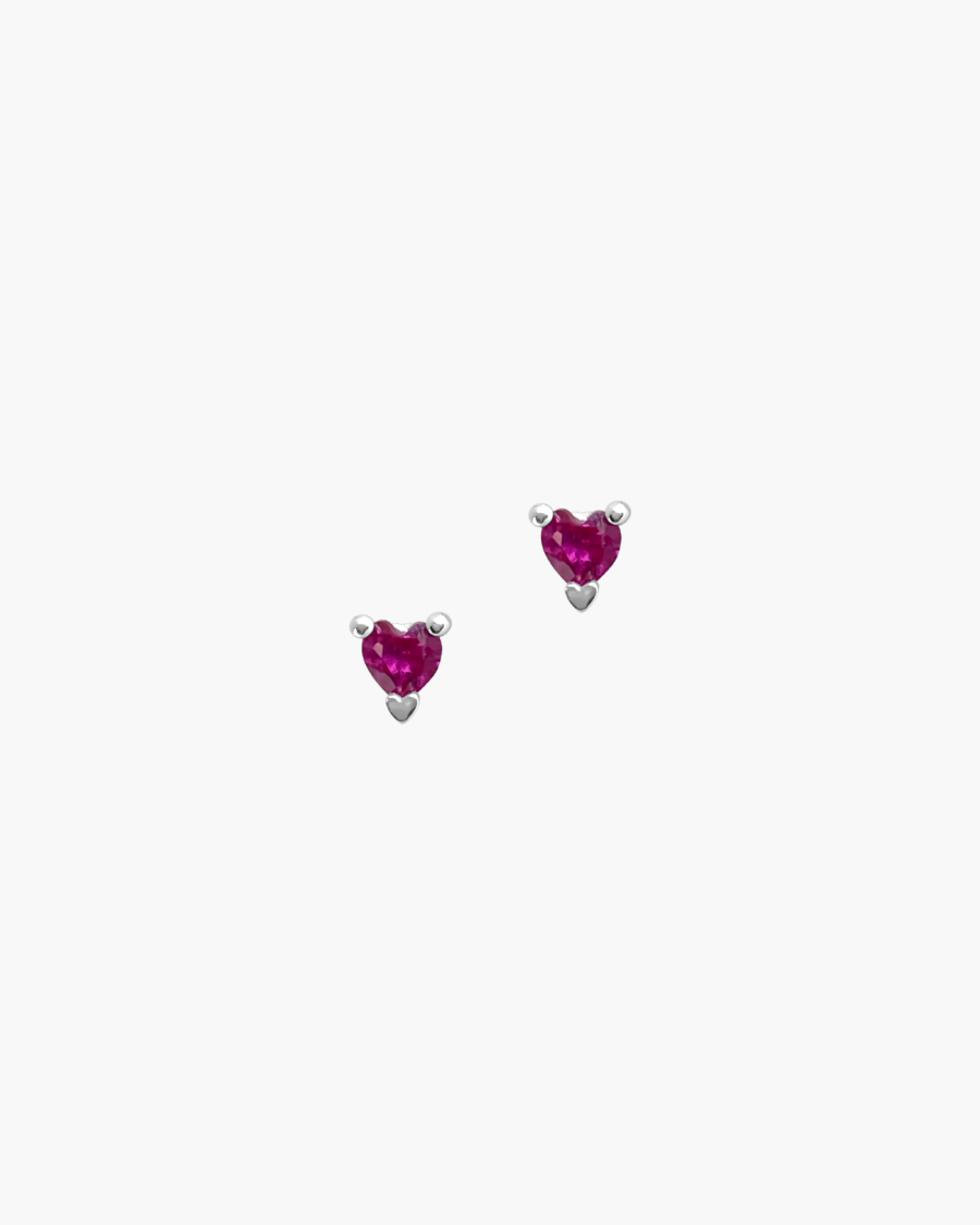 Aretes corazón rojo