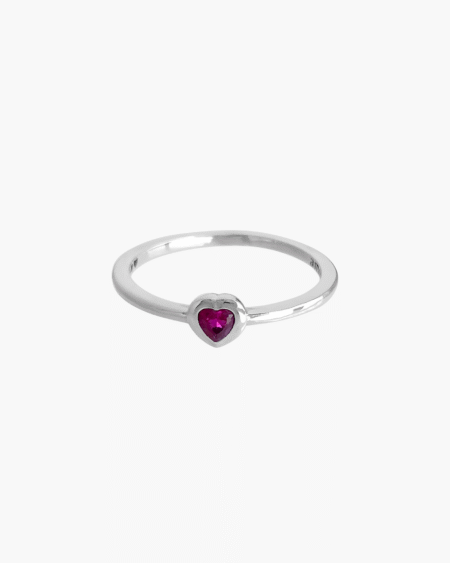 Anillo corazón rojo